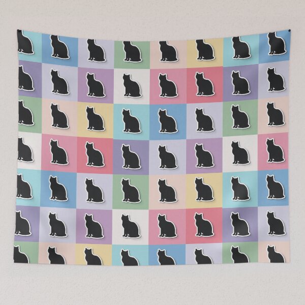 Item preview,  Rainbow patchwork black cat designed and sold by uunaa.