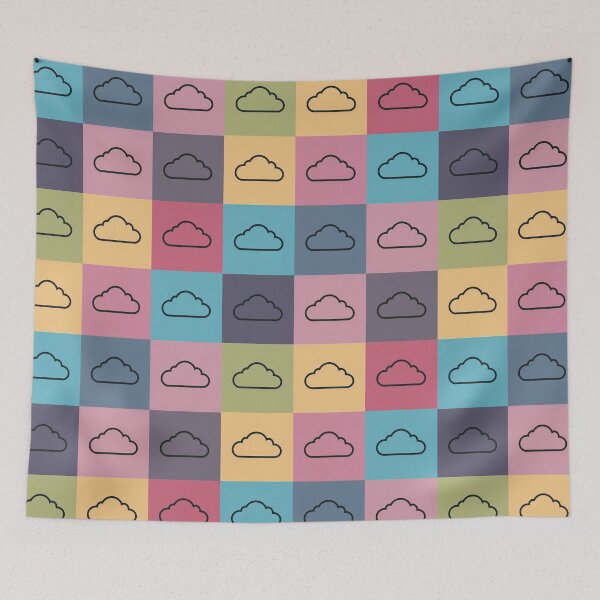 Item preview, Rainbow patchwork with clouds designed and sold by uunaa.