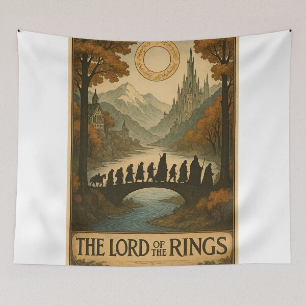 Item preview, LOTR Fellowship of the Ring Print Poster | Lord of the Rings Wall Art | LOTR Hobbit Print Art designed and sold by codeslinger.