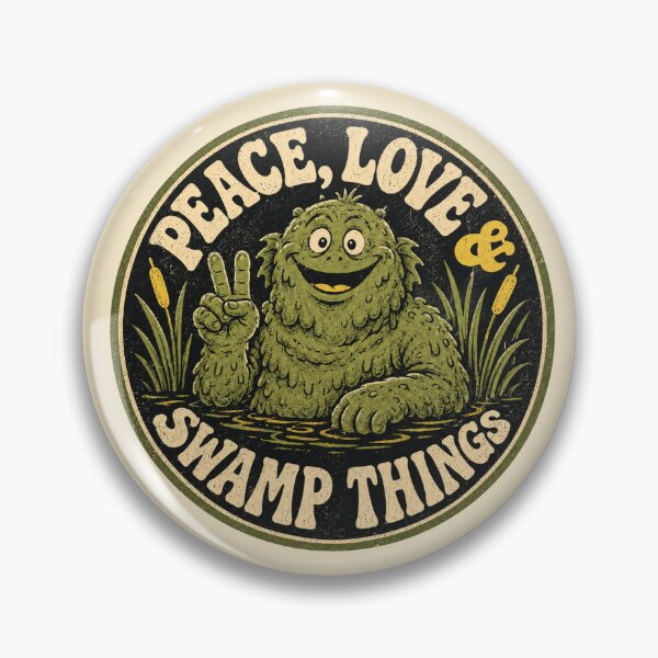 Item preview, Peace Love & Swamp Things Retro Monster Tee designed and sold by POD DYNASTY.
