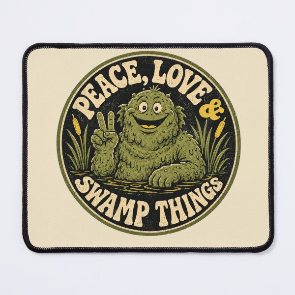 Item preview, Peace Love & Swamp Things Retro Monster Tee designed and sold by POD DYNASTY.
