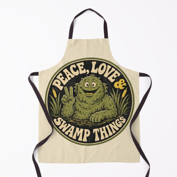 Item preview, Peace Love & Swamp Things Retro Monster Tee designed and sold by POD DYNASTY | Original Print On Demand T-Shirt Graphics.