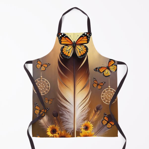 Item preview, Golden Monarch Butterfly Feather Art | Boho Sunflower Dreamcatcher Design designed and sold by GalleryPeak.
