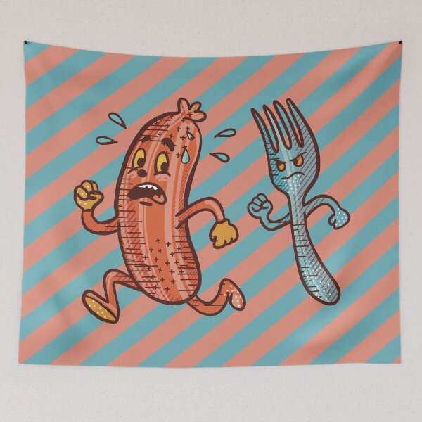 Item preview, Retro Sausage on the Run designed and sold by IvysCreativityHouse.