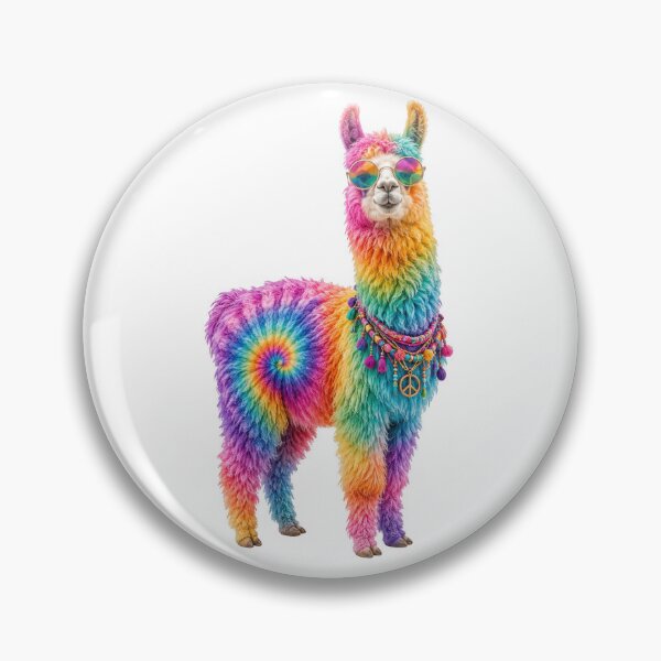 Item preview, Rainbow Tie Dye Llama with Sunglasses designed and sold by jgvisualarts.