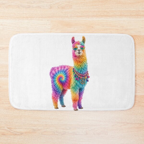 Item preview, Rainbow Tie Dye Llama with Sunglasses designed and sold by jgvisualarts.