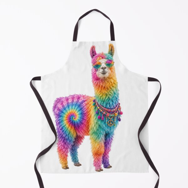 Item preview, Rainbow Tie Dye Llama with Sunglasses designed and sold by jgvisualarts.