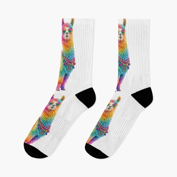 Item preview, Rainbow Tie Dye Llama with Sunglasses designed and sold by jgvisualarts.