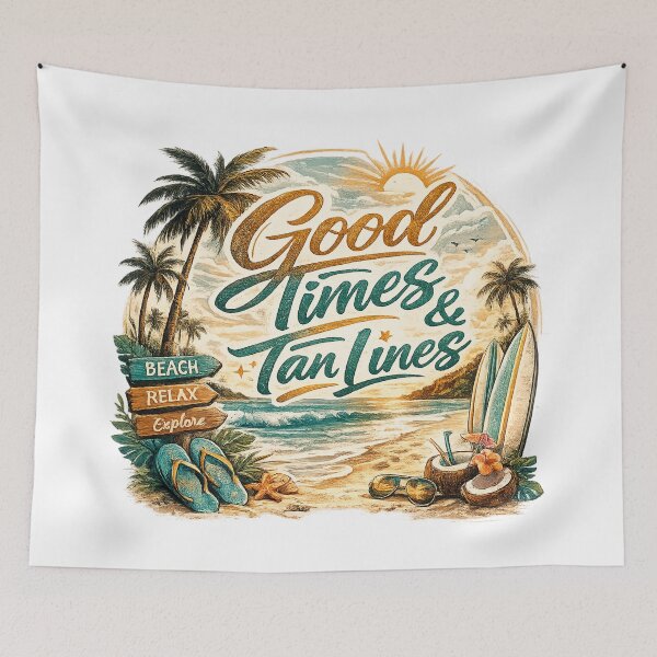 Item preview, Good times on a tropical beach designed and sold by Side Quest Co..