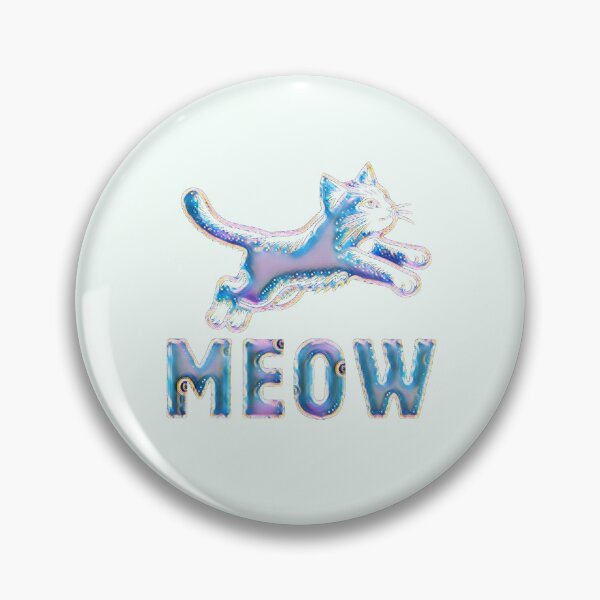 Item preview, Iridescent MEOW Holographic Jumping Cat designed and sold by creativerooney.