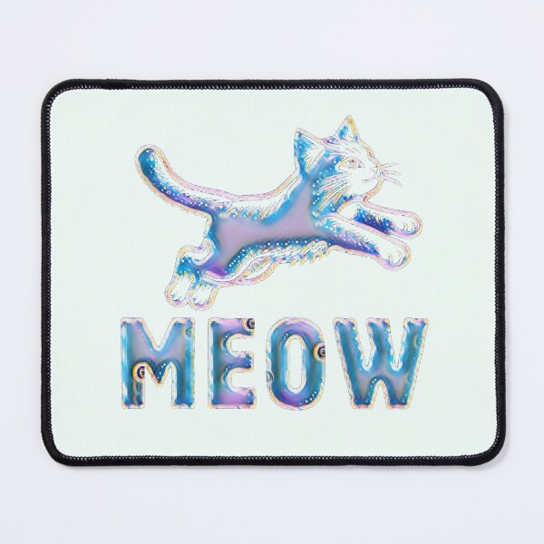 Item preview, Iridescent MEOW Holographic Jumping Cat designed and sold by creativerooney.