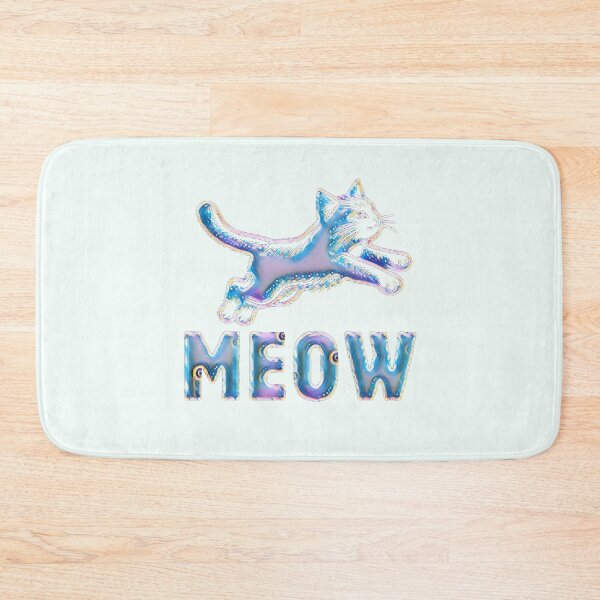 Item preview, Iridescent MEOW Holographic Jumping Cat designed and sold by creativerooney.