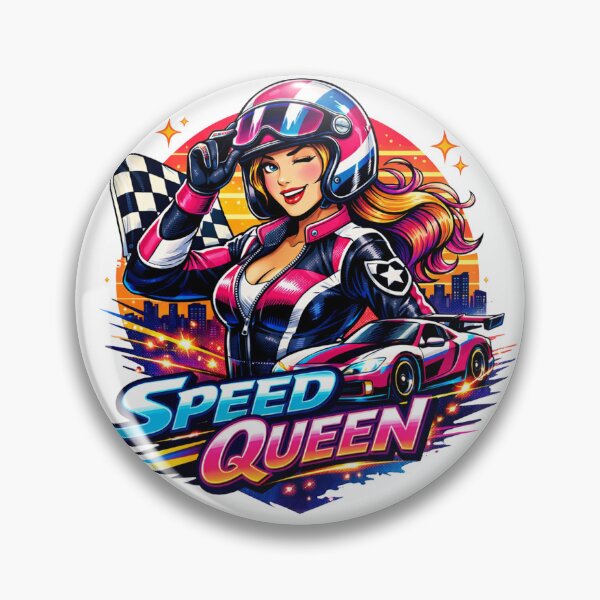 Item preview, Queen of Speed Girl Retro Synthwave Racing designed and sold by JonelleTshirts.