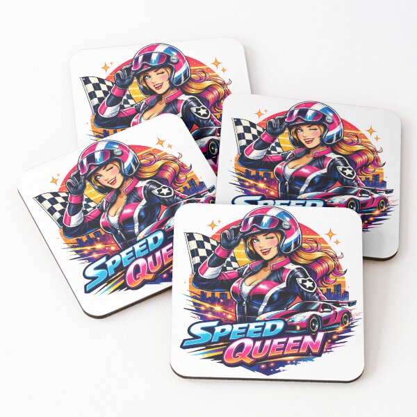 Item preview, Queen of Speed Girl Retro Synthwave Racing designed and sold by JonelleTshirts.