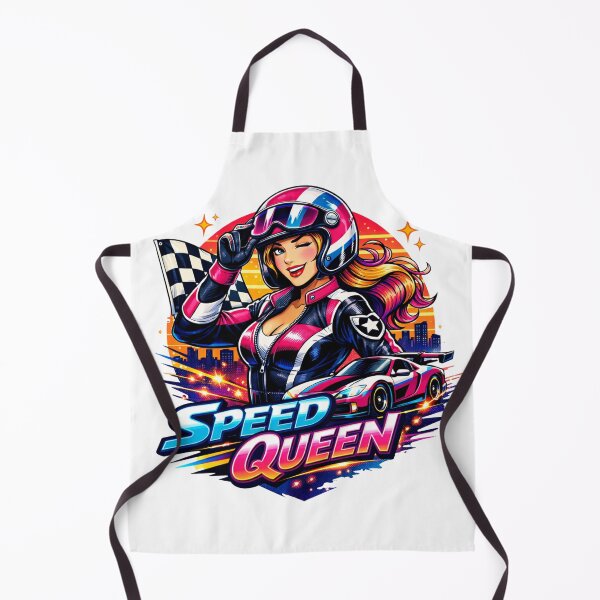 Item preview, Queen of Speed Girl Retro Synthwave Racing designed and sold by JonelleTshirts.