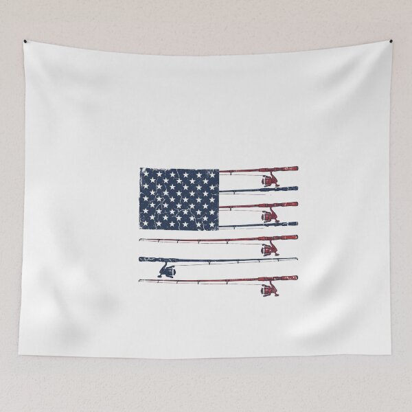 Item preview, Patriotic American Flag Fishing Rod Distressed Art designed and sold by Paper Drip.