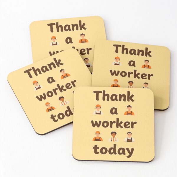 Item preview, Thank a Worker Today Minimal Typography Design designed and sold by Topoartispp.