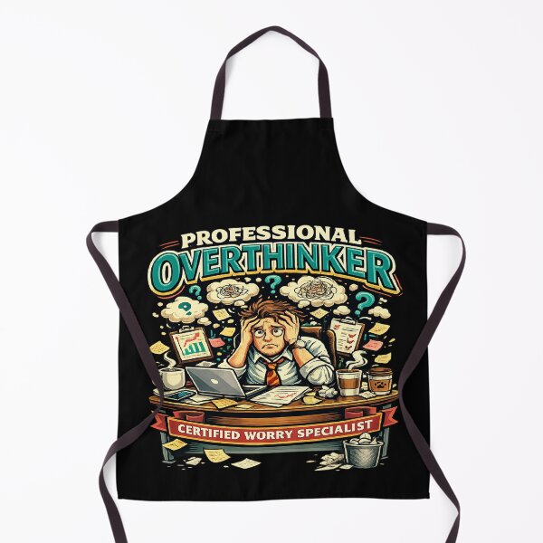 Item preview, Professional Overthinker Funny Anxiety Humor Shirt Certified Worry Specialist Office Stress Retro Vintage Design designed and sold by VexonMAN.