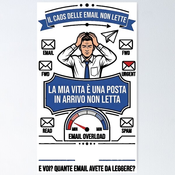 Item preview, La mia vita è una posta in arrivo non letta - Email Overload Ufficio designed and sold by MyTeePlace.