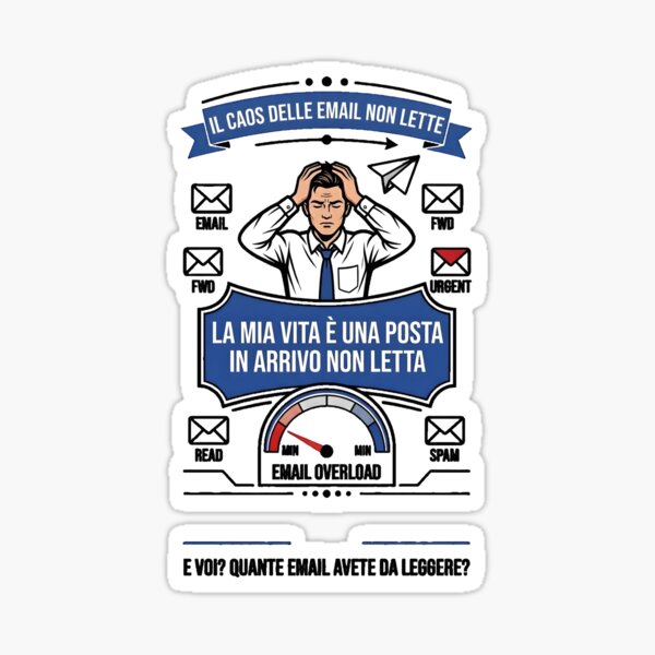Item preview, La mia vita è una posta in arrivo non letta - Email Overload Ufficio designed and sold by MyTeePlace.