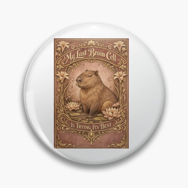 Item preview, My Last Brain Cell Capybara Art Nouveau designed and sold by Print Loft.