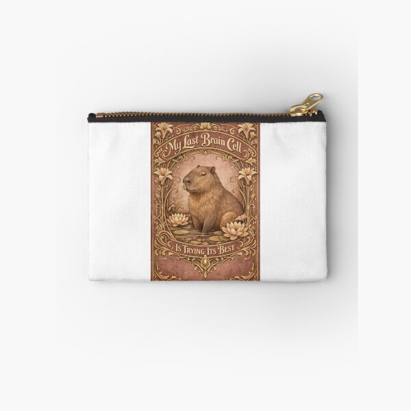 Item preview, My Last Brain Cell Capybara Art Nouveau designed and sold by Print Loft.