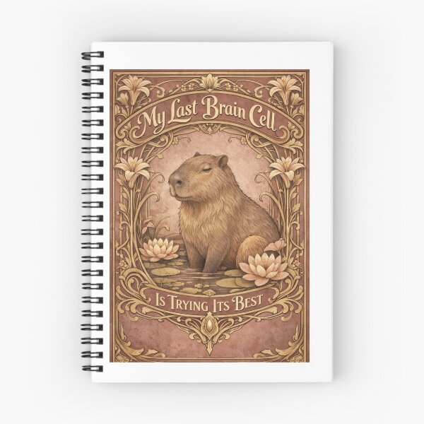 Item preview, My Last Brain Cell Capybara Art Nouveau designed and sold by Print Loft.