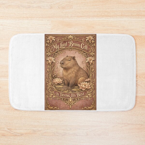Item preview, My Last Brain Cell Capybara Art Nouveau designed and sold by Print Loft.