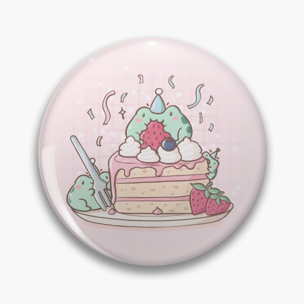 Item preview, Cute Frogs Eating Cake designed and sold by ShyHomebodyClub.