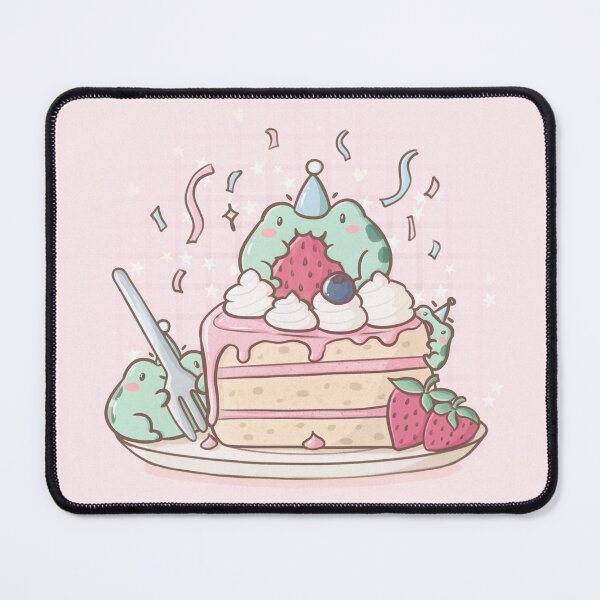 Item preview, Cute Frogs Eating Cake designed and sold by ShyHomebodyClub.