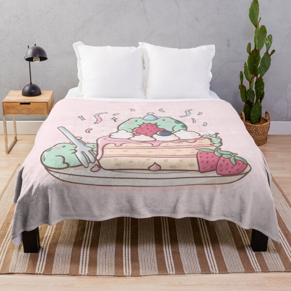 Item preview, Cute Frogs Eating Cake designed and sold by ShyHomebodyClub.