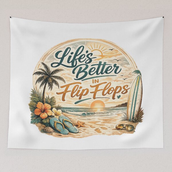 Item preview, Life's better in flip flops designed and sold by Side Quest Co..