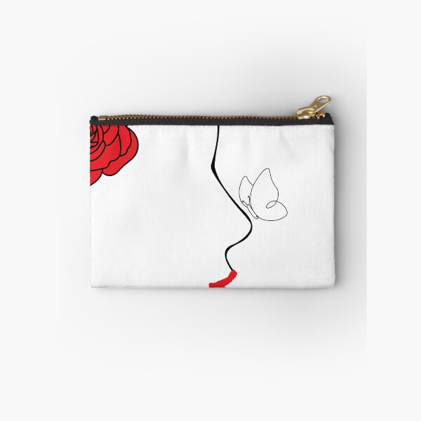 Item preview, Minimalist Woman Face Outline with Rose Flower and Butterfly , Feminine Aesthetic Art designed and sold by missprint57.