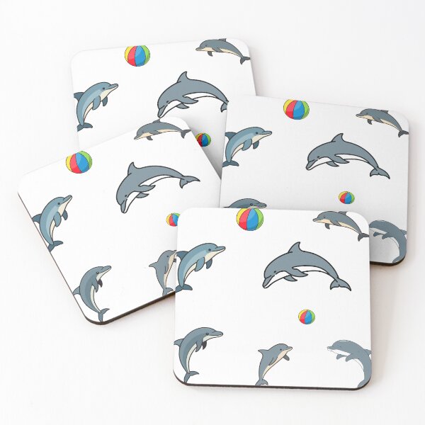 Item preview, Cute Dolphin Sticker Pack - Adorable Ocean Dolphins with Rainbow colors Beach Balls designed and sold by Art_IN_Design.