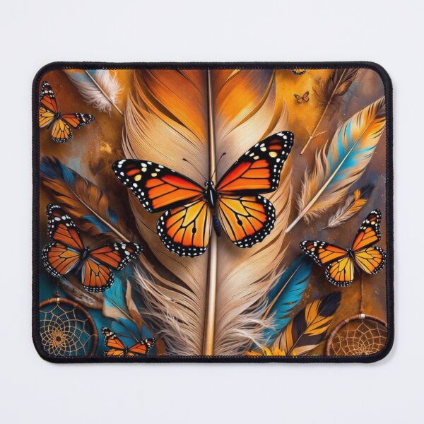 Item preview, Monarch Butterfly Feather Dreamcatcher Art | Boho Sunflower Nature Design designed and sold by GalleryPeak.