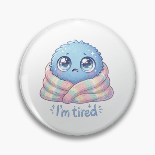 Item preview, Cute Fluffy Blue Monster I'm Tired Pastel Sticker designed and sold by Nunaprettyshop.