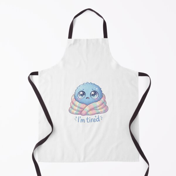 Item preview, Cute Fluffy Blue Monster I'm Tired Pastel Sticker designed and sold by Nunaprettyshop.