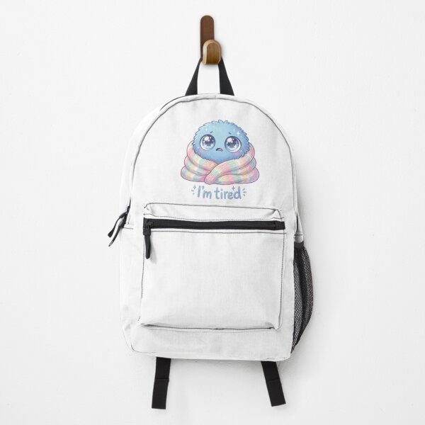 Item preview, Cute Fluffy Blue Monster I'm Tired Pastel Sticker designed and sold by Nunaprettyshop.