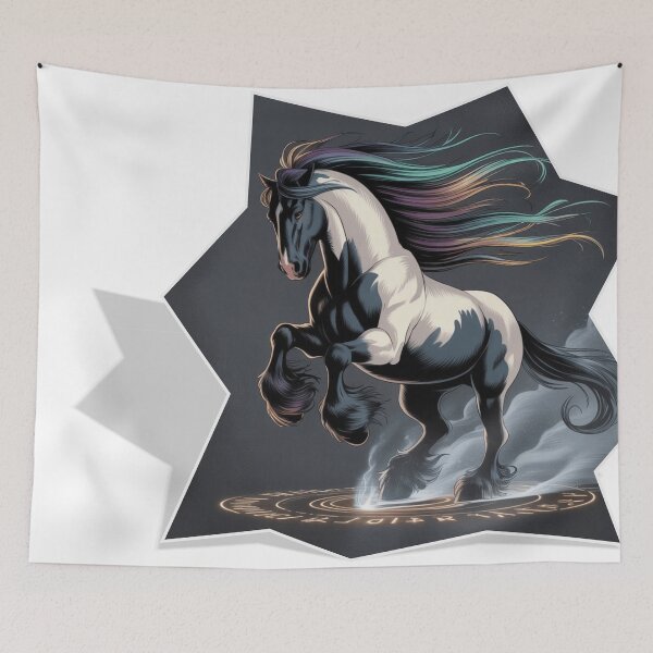Item preview, Mystic Horse – Cosmic Animal Illustration with Sacred Circle designed and sold by Amateurtrader.