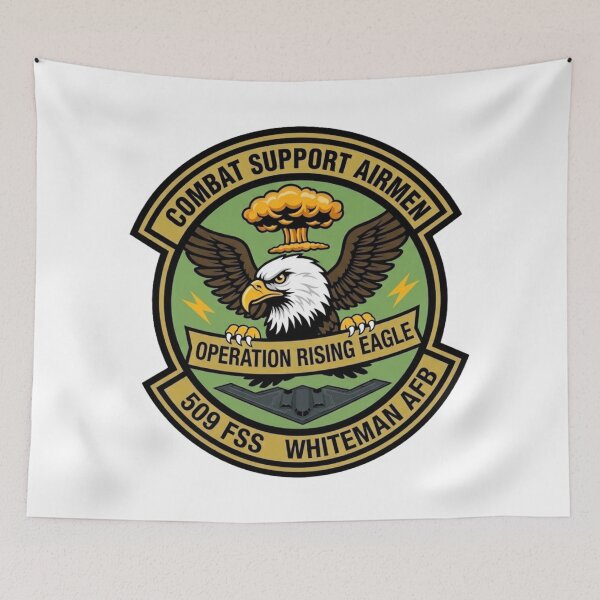 Item preview, USAF 509th Force Support Squadron (509 FSS) "Operation Rising Eagle" Morale Patch designed and sold by CharlieDesings.
