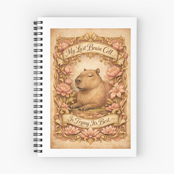 Item preview, My Last Brain Cell Capybara Floral Retro designed and sold by Print Loft.