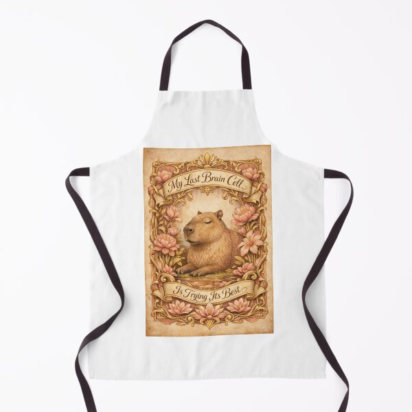 Item preview, My Last Brain Cell Capybara Floral Retro designed and sold by Print Loft.