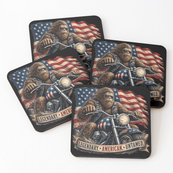 Item preview, Rebel Bigfoot Motorcycle Patriotic Vintage Biker Art designed and sold by NovaNookStudio.