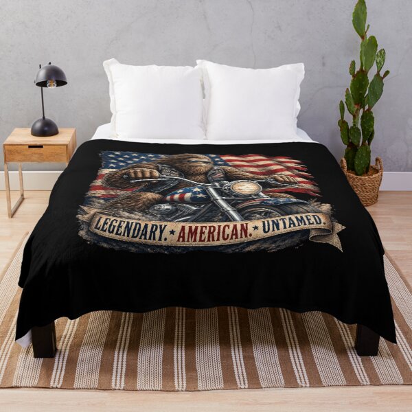 Item preview, Rebel Bigfoot Motorcycle Patriotic Vintage Biker Art designed and sold by NovaNookStudio.