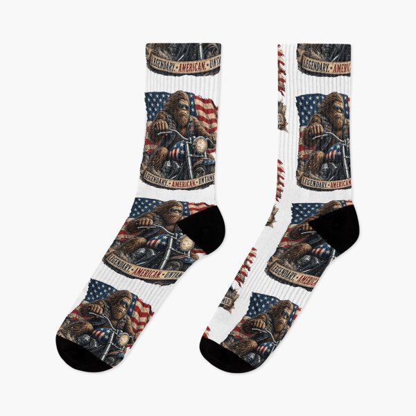 Item preview, Rebel Bigfoot Motorcycle Patriotic Vintage Biker Art designed and sold by NovaNookStudio.