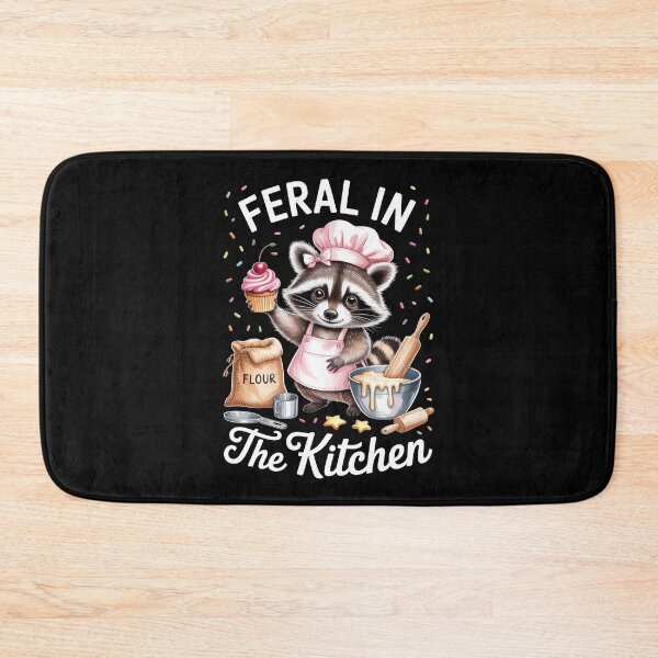 Item preview, Feral in The Kitchen Funny Raccoon Baking designed and sold by jkrphoto.