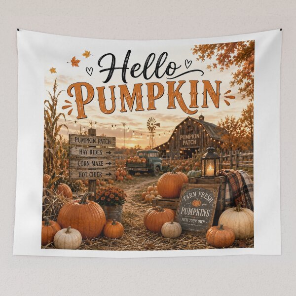 Item preview, Autumn pumpkin patch at sunset designed and sold by Side Quest Co..