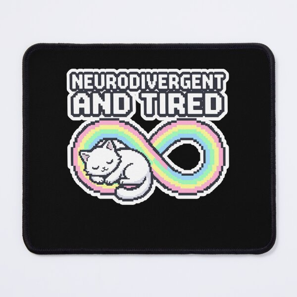 Item preview, Neurodivergent And Tired - Cute Sleeping Cat Pixel Art designed and sold by artistastshirt.