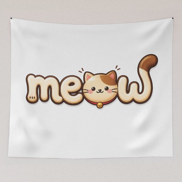 Item preview, Cute Meow Cat Typography Design designed and sold by myJPEG.