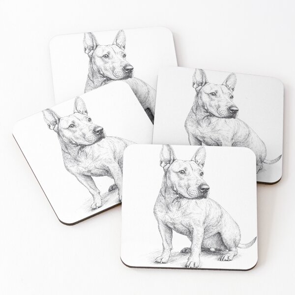 Item preview, Bull Terrier Doggie Illustration designed and sold by Roxane Bay.